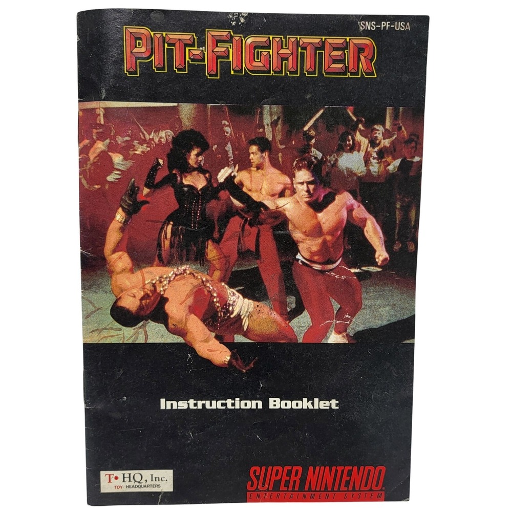 Pit-Fighter Super Nintendo SNES Instruction Manual Booklet SNS-PF-USA THQ 1992
